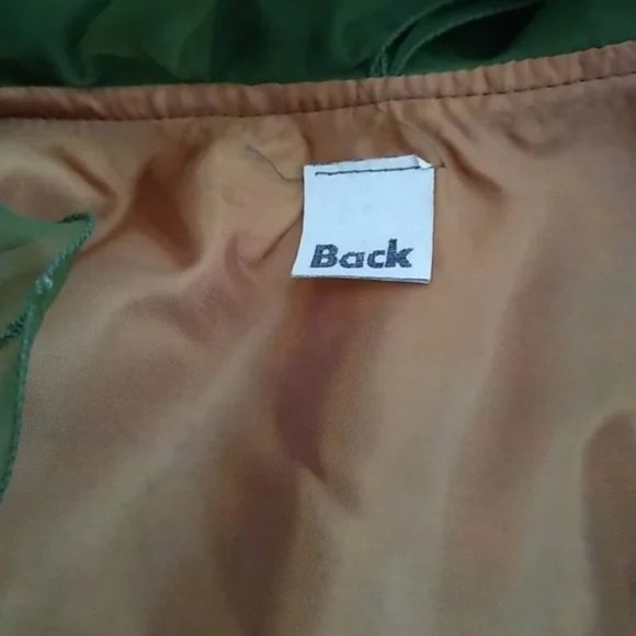 Vintage Blouse 60s Phillips 66 Green Chiffon Clown Ruffle Special Occasion NOS - Picture 4 of 9